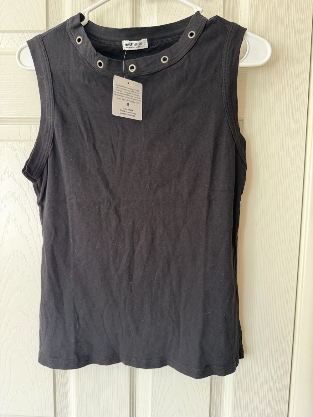 LAmade Black Grommet Muscle Tank Top